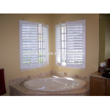 Stylish waterproof vinyl plantation shutters bathroom shutters white painted plantation shutter